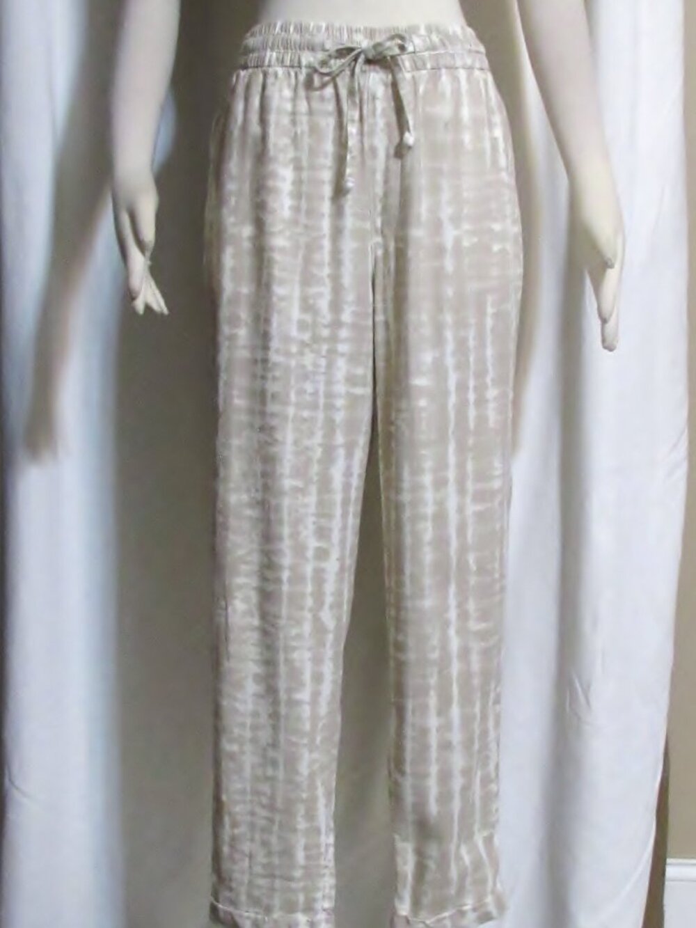 Women's Ladies OLD NAVY Brown & Ivory Casual Comfort Drawstring Pants M $44
